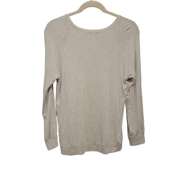 PS Kate Cozycore Top 1X Damask Mesh Oatmeal Long Sleeve Tee - Picture 2 of 10